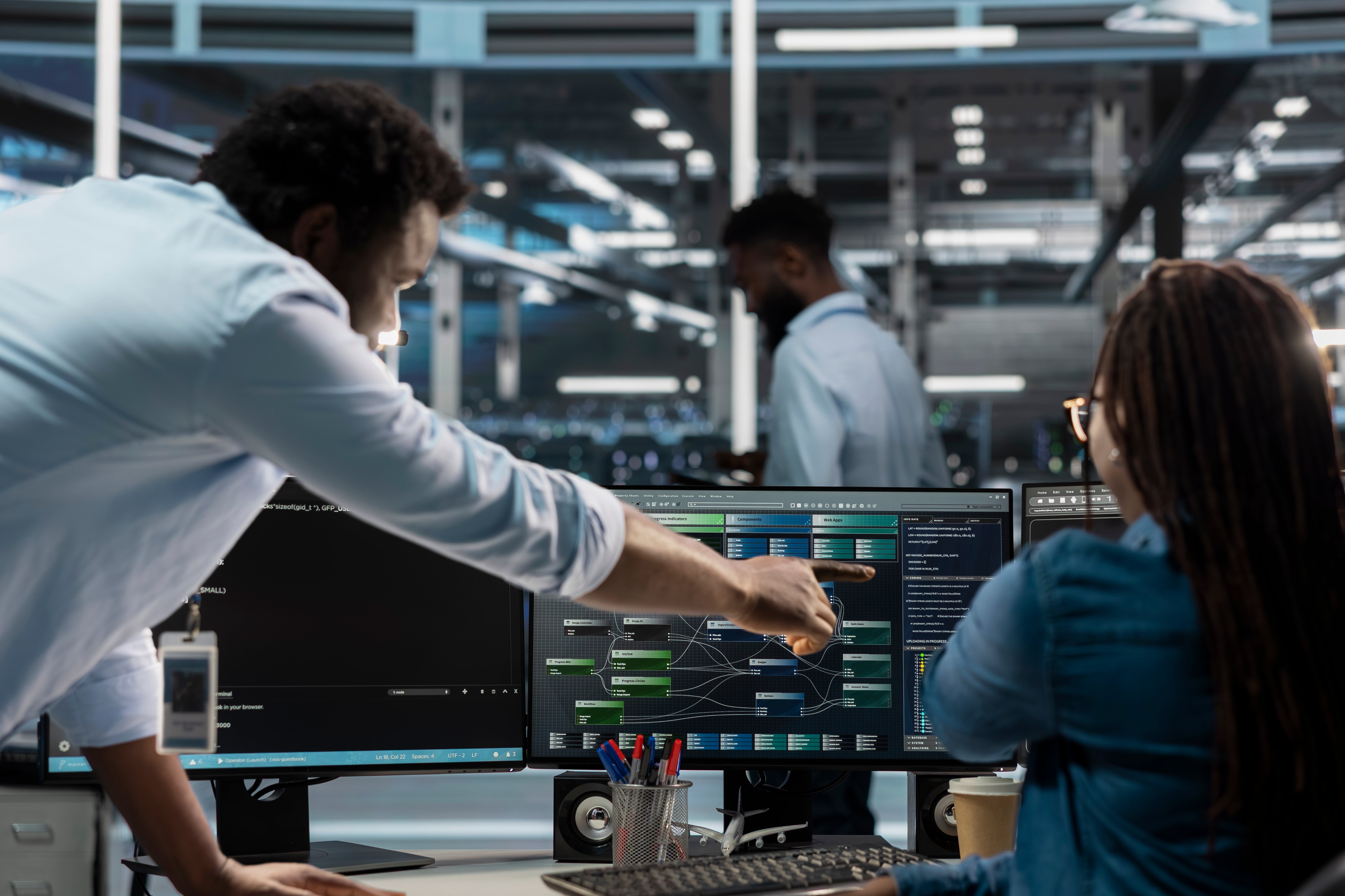 employees working on computer