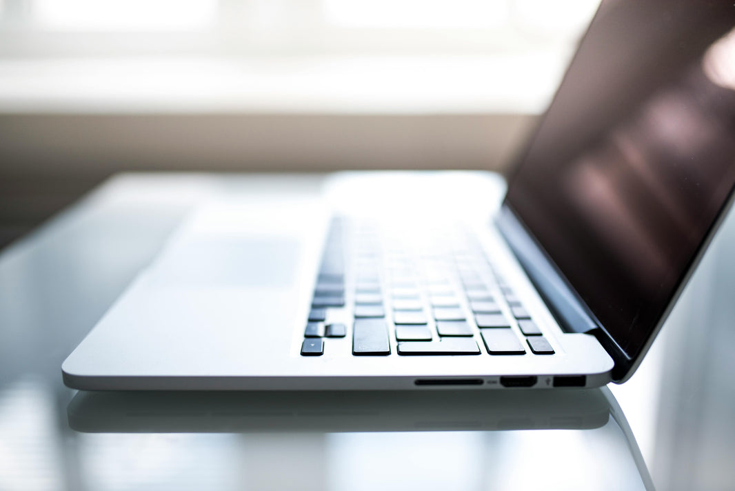 open laptop on desk