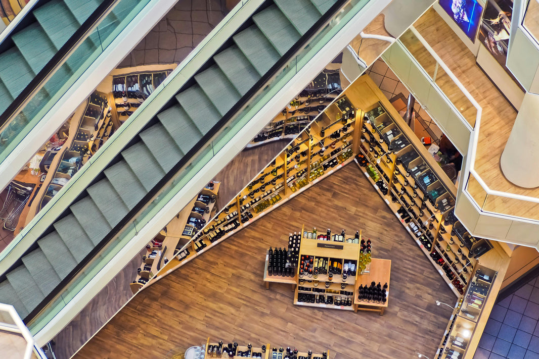 shopping mall overhead view