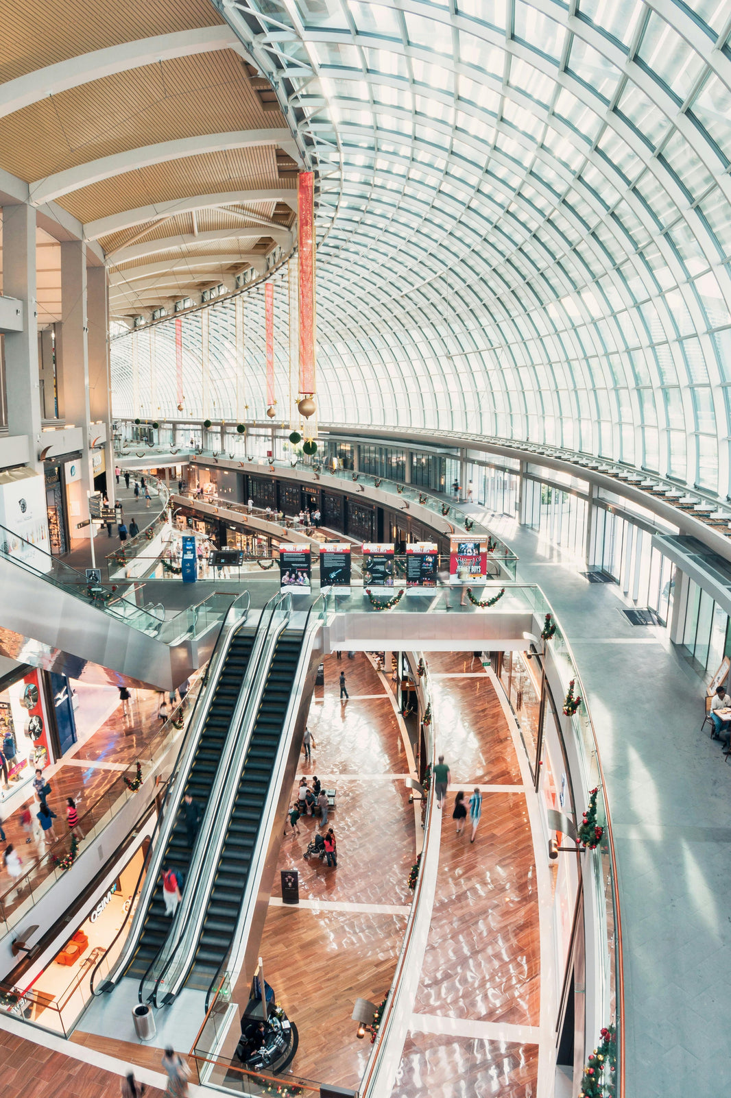 wide view of shopping mall