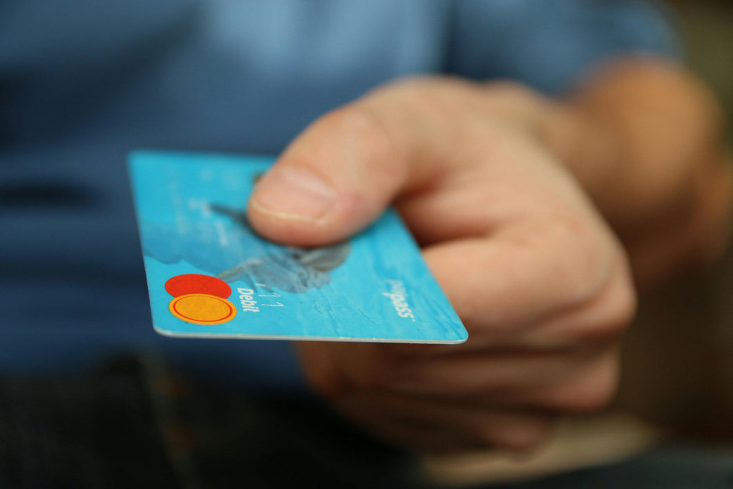 man holding a credit card