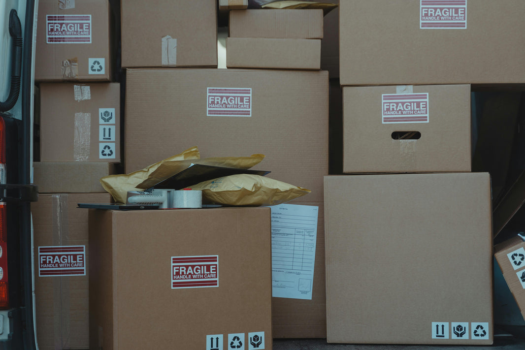 pile of cardboard boxes