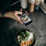 taking a picture of a meal