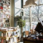 a trendy bookstore interior