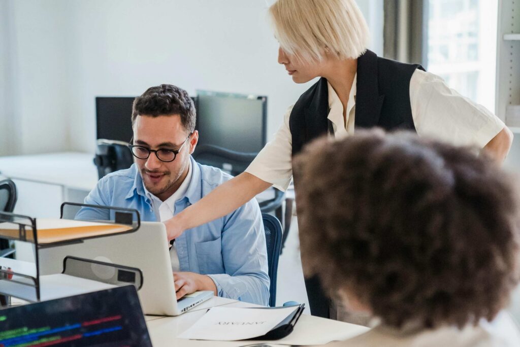 employees working on computers