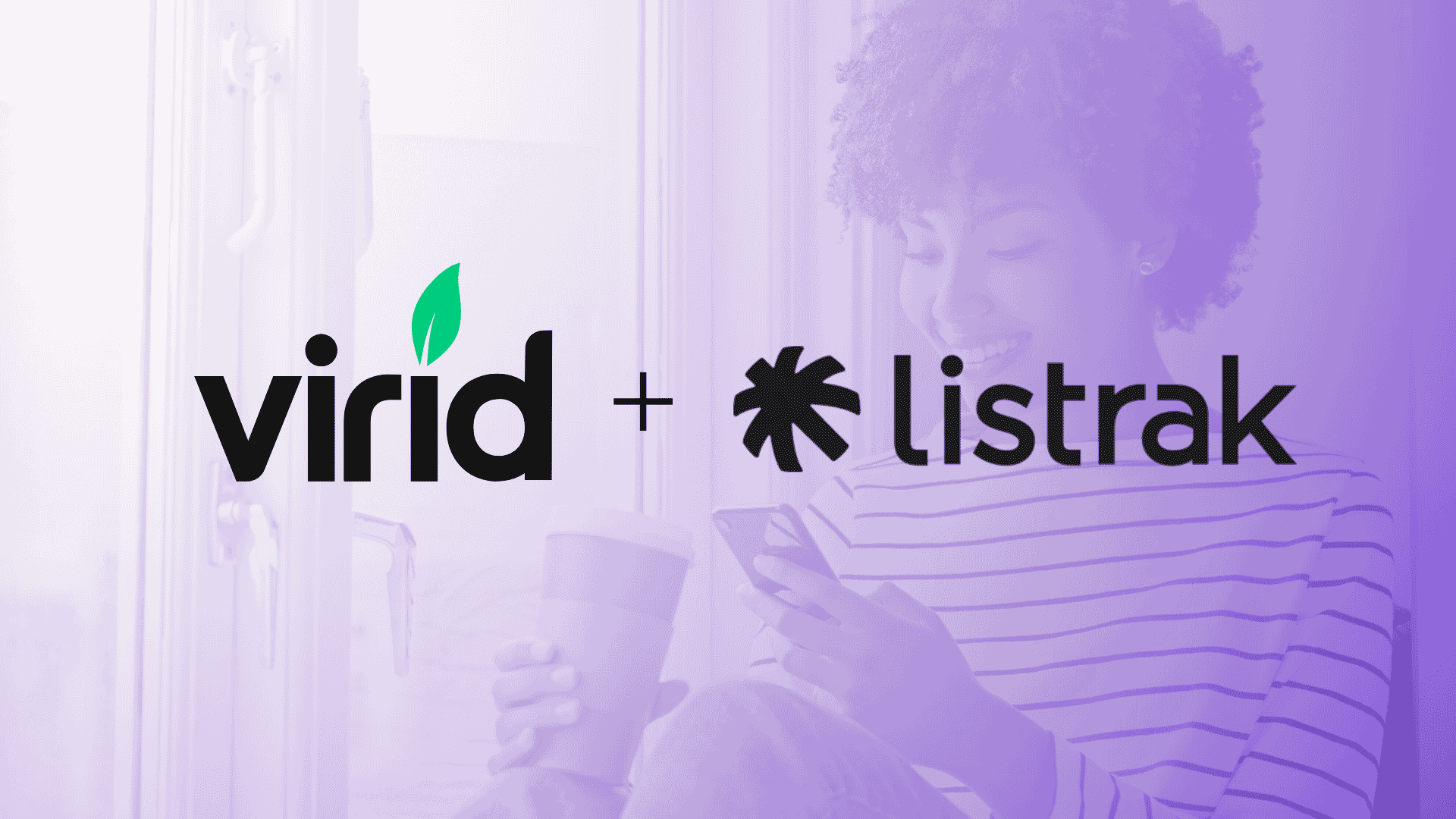 Virid and Listrak logos on gradient background