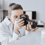 female photographer taking photos of product