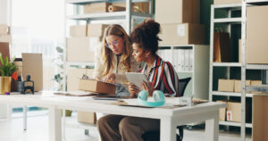women working in warehouse