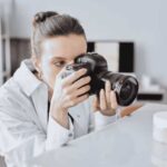 female photographer taking photos of product