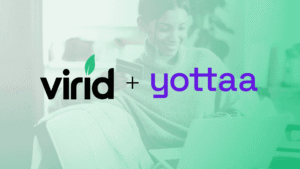 Virid and Yotta logos on gradient background