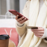 woman shopping on mobile phone