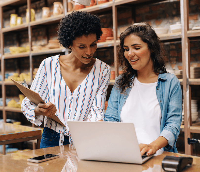 Two retailers in a studio