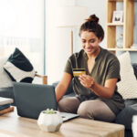 woman shopping on laptop