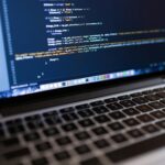 code on laptop screen