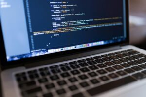 code on laptop screen