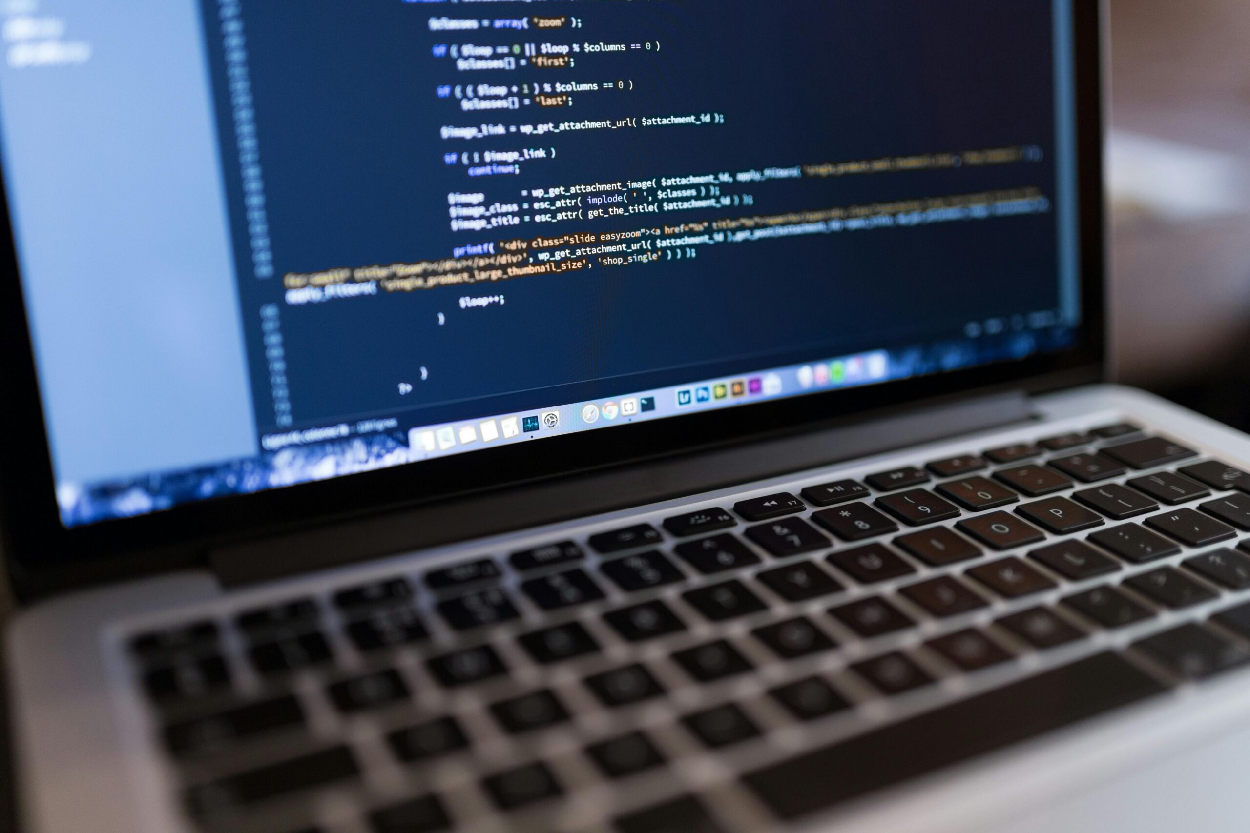 code on laptop screen