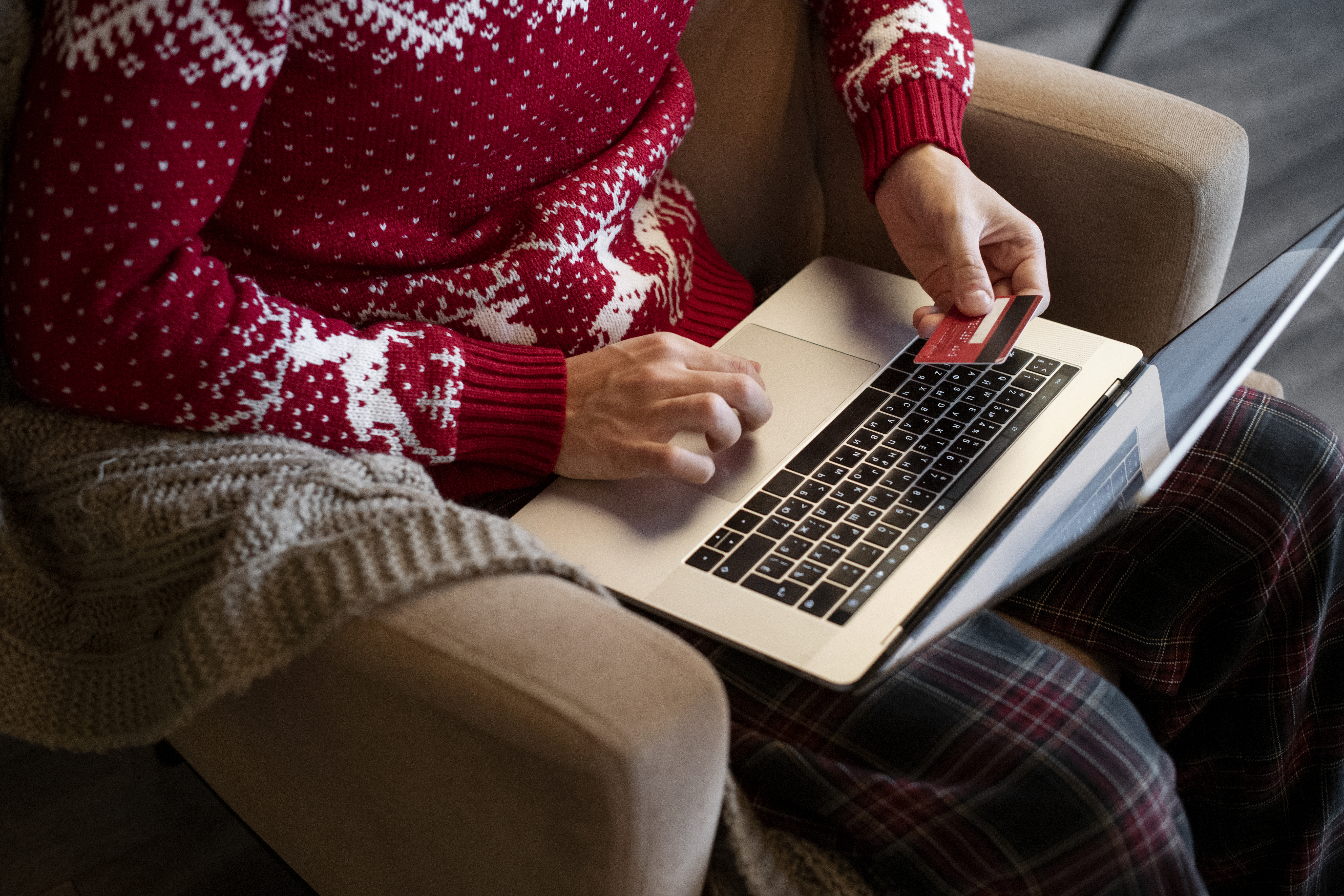 man shopping online