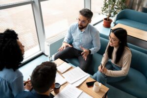 business team working together